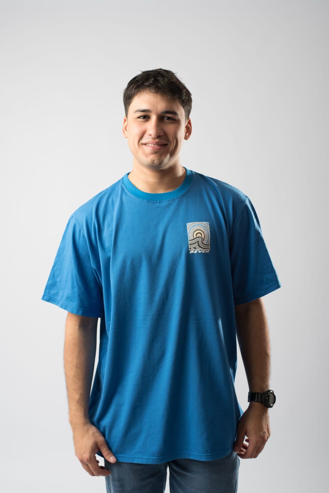 Remera oversize Wave en color Azul