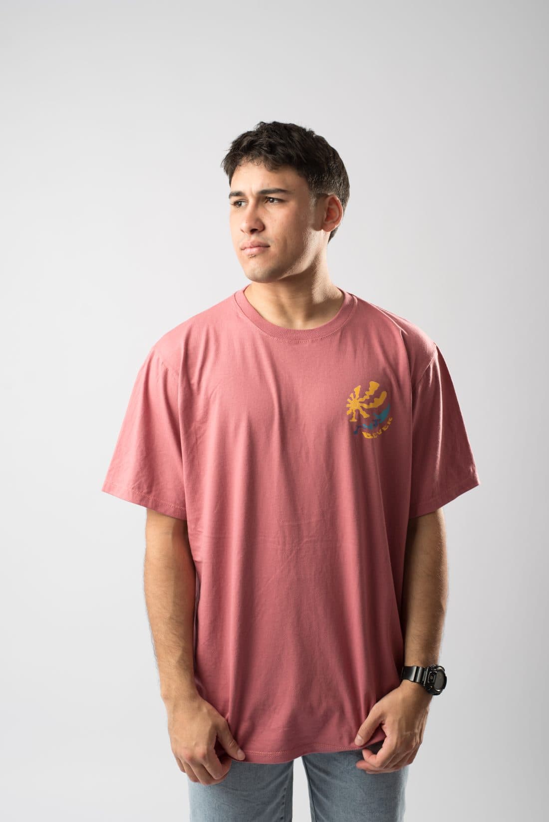 Remera oversize Sunset en color Rosa